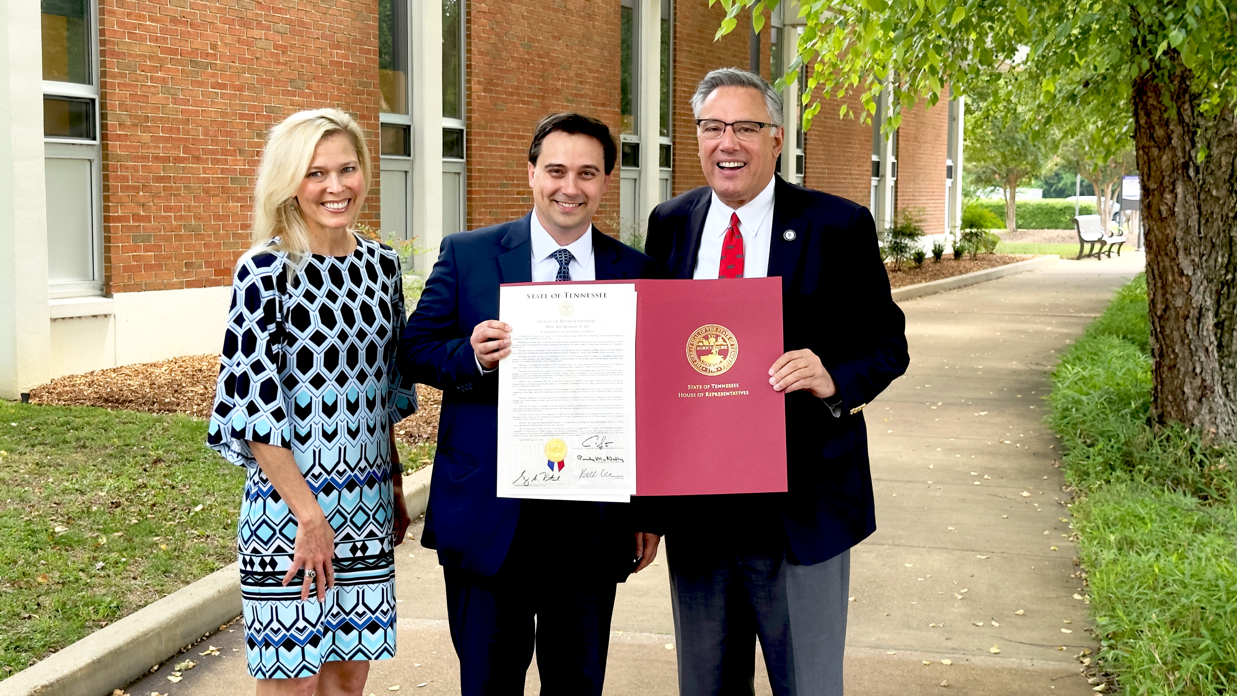 Rebecca Ashford, Dale Grisso, and Representative Greg Vital