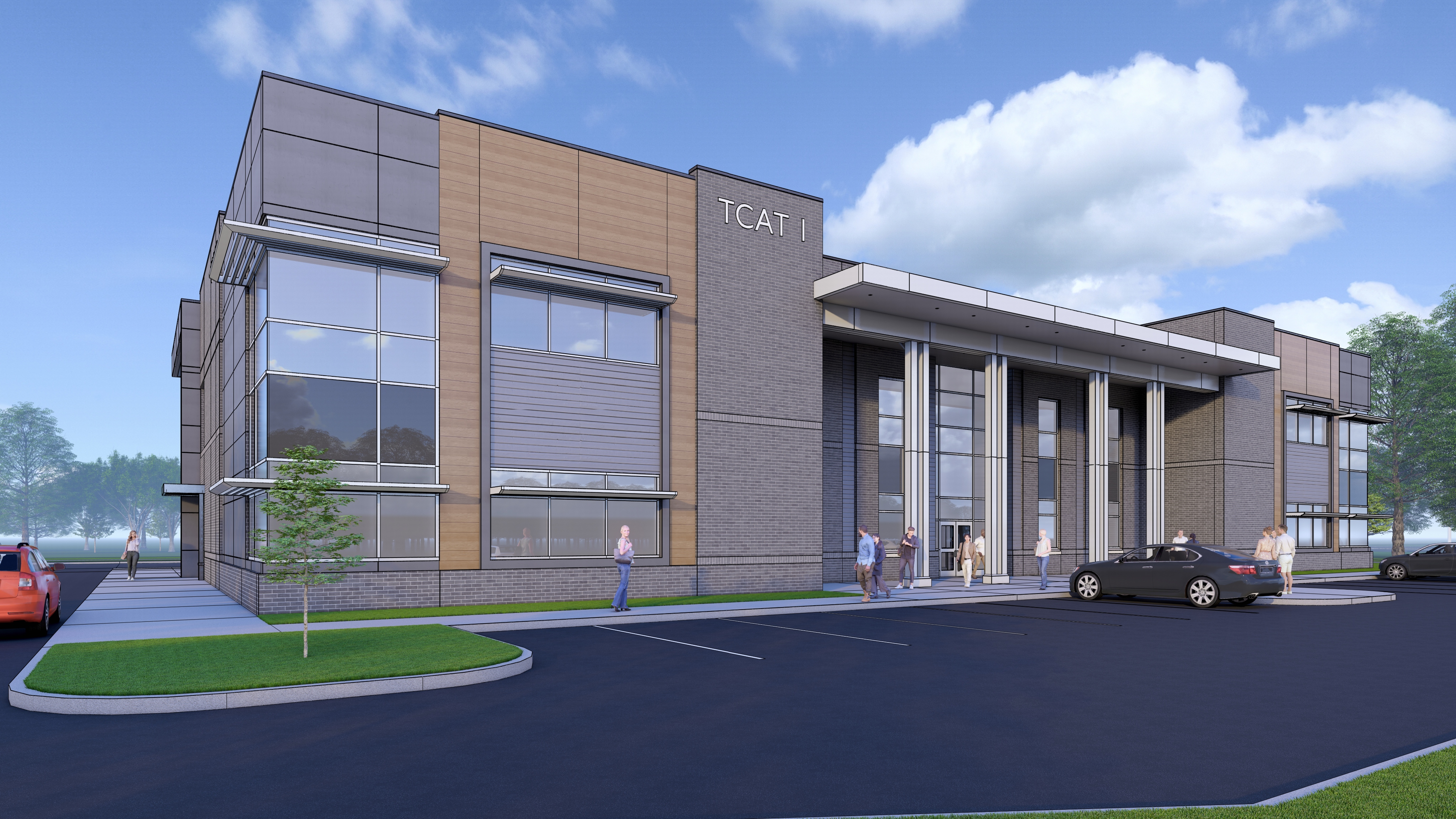 Rendering of the new TCAT building.