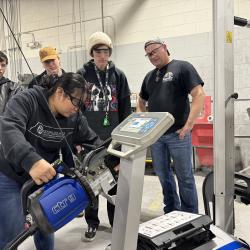 A TCAT at ChattState student uses the Car-O-Liner CTR9 welder.