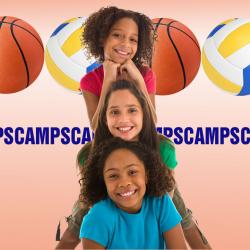 girls and balls with the word camps