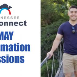 andrew wetzel on a bridge with tn reconnect logo and may info sessions