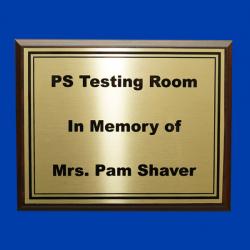 room name and dedication plaque