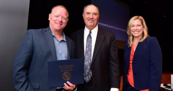 Dan Zink, First Tennessee Chair of Excellence; Bobby Lusk, senior vice president, First Tennessee; and Dr. Rebecca Ashford, president, Chattanooga State Community College.