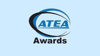 atea logo on blue background