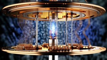 Colorful concept image of a quantum computer.