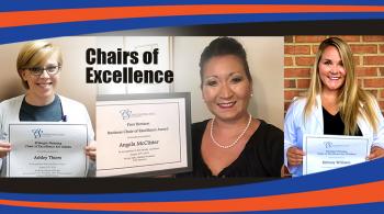 ashley thiers, angela mcclister & brittany williams were named 2020-21 faculty chairs of excellence