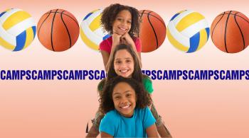 girls and balls with the word camps